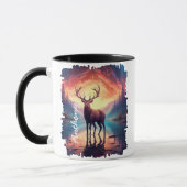 Mug Wapiti au reflet du lac Sunset Mountain (Gauche)