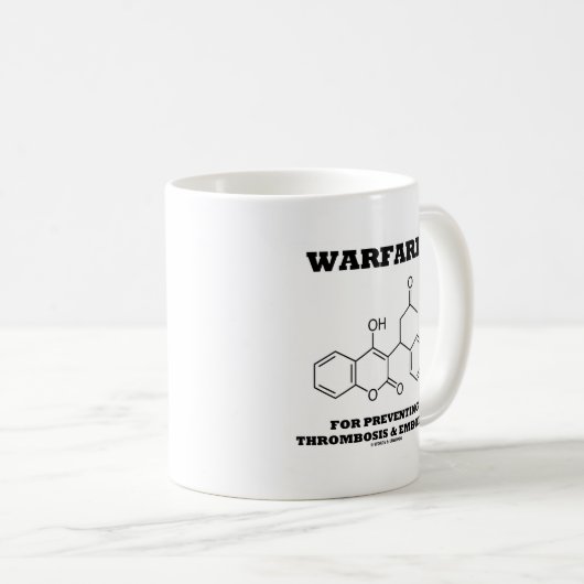 Mug Warfarine pour empêcher la thrombose et (Devant droit)