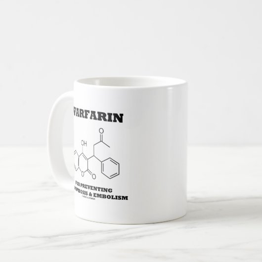 Mug Warfarine pour empêcher la thrombose et (Devant gauche)