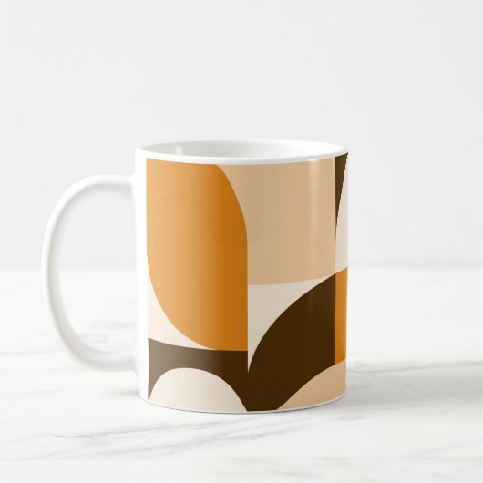 Mug Warm Orange Geometric Composition (Gauche)