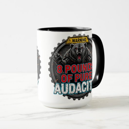 Mug Warning 8 Pounds of Pure Audacity (Devant droit)