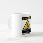 Mug Warning Blue Frenchie Inside Funny French Bulldog (Devant gauche)