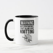 Mug Warning - May Start Talking About Knitting (Gauche)