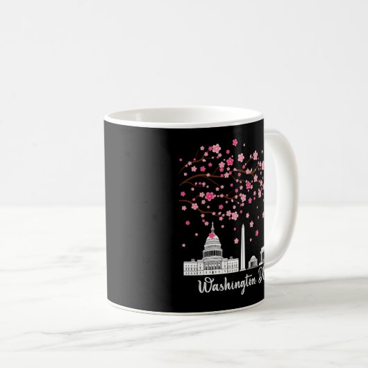 Mug Washington Dc Cherry Blossoms Monuments (Devant droit)