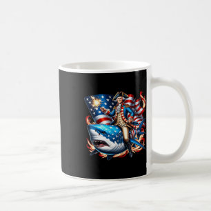 Mug Washington Riding Shark Funny Juillet 4 American F