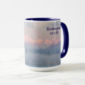 Mug Washington State Eagle Over Olympic Mountains Blue (Devant droit)