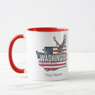 Mug Washington State États-Unis Carte USA Souvenir