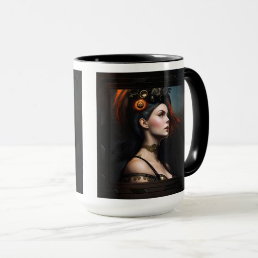 Mug Watcher Of The Storm Steampunk Beauté par Xzendor7 (Devant droit)