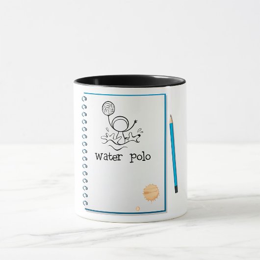 Mug Water Polo Doodle Croquis Eau Levée À La Main Spor
