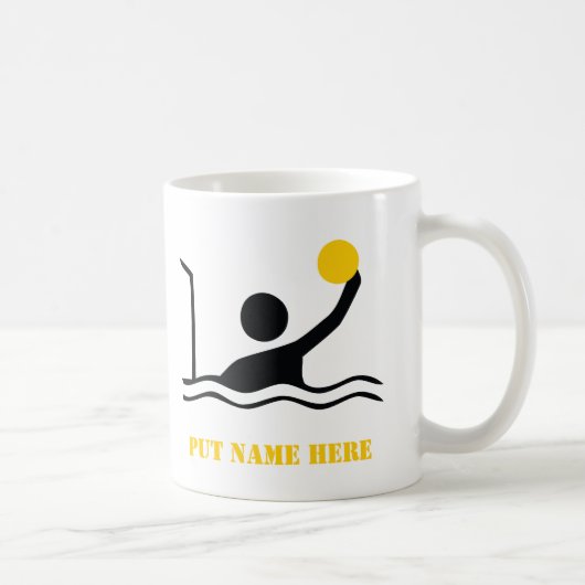 Mug Water polo player black silhouette custom (Droite)