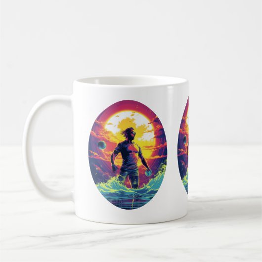 Mug Water Polo Player Coloré Waterpolo (Gauche)