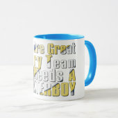 Mug Waterboy Volleball en bleu et jaune (Devant droit)