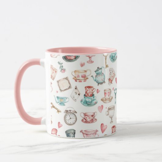 Mug Watercolor Alice Pattern (Gauche)