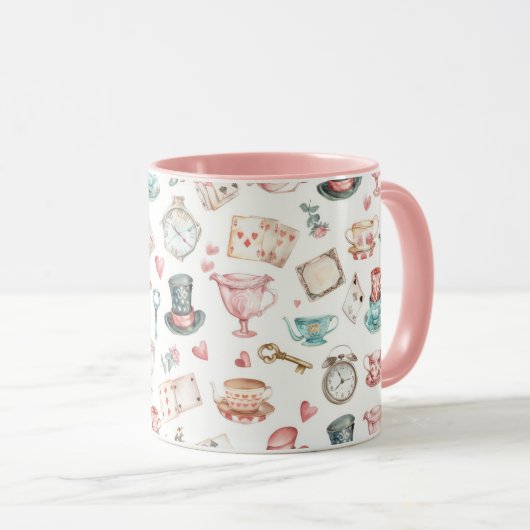 Mug Watercolor Alice Pattern  (Devant droit)