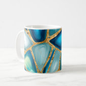 Mug Watercolor and gold cells - ocean (Devant gauche)
