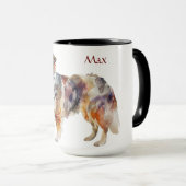 Mug Watercolor Anglais Shepherd (Devant droit)