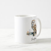 Mug Watercolor Barn Owl Personalized (Devant droit)