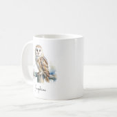 Mug Watercolor Barn Owl Personalized (Devant gauche)