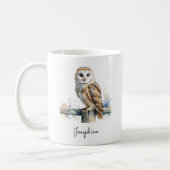Mug Watercolor Barn Owl Personalized (Gauche)