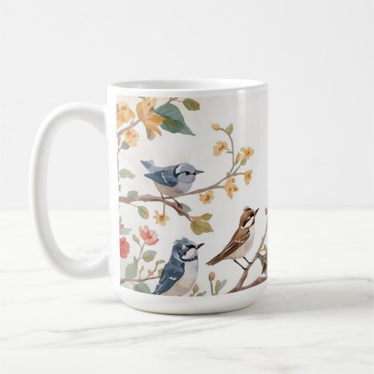 Mug Watercolor Birds in Bloom (Gauche)