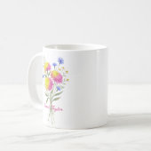 Mug Watercolor Birth Flower Chrysanthemum Custom (Devant gauche)