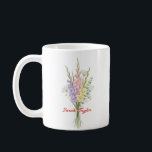 Mug Watercolor Birth Flower Larkspur Custom<br><div class="desc">Celebrate a special connection with our Watercolor Birth Flower Personalized Mug. Featuring a floral illustration that represents the unique beauty of their birth month, this mug blends artistic flair with everyday functionality. The soft, ethereal watercolor textures pop against the crisp ceramic, creating a piece that feels more like a work...</div>