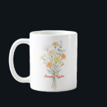 Mug Watercolor Birth Flower Marigold Custom<br><div class="desc">Celebrate a special connection with our Watercolor Birth Flower Personalized Mug. Featuring a floral illustration that represents the unique beauty of their birth month, this mug blends artistic flair with everyday functionality. The soft, ethereal watercolor textures pop against the crisp ceramic, creating a piece that feels more like a work...</div>