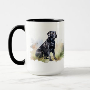 Mug Watercolor Black Labrador Retriever