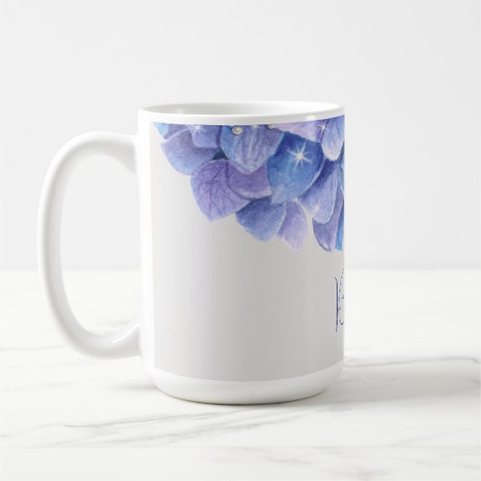 Mug Watercolor Blue Hydrangea Bride fête (Gauche)