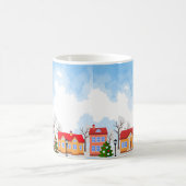 Mug Watercolor Blue Sky Banlieues à Noël (Centre)