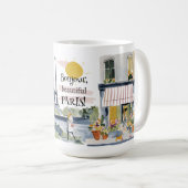 Mug Watercolor Bonjour Beautiful Paris (Devant droit)