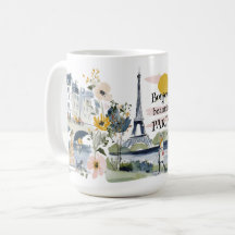 Watercolor Bonjour Beautiful Paris