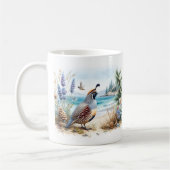 Mug Watercolor California Quail (Gauche)