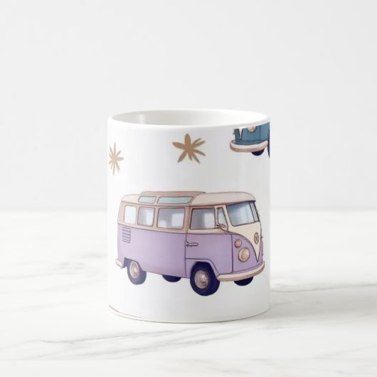 Mug Watercolor camper van design (Centre)