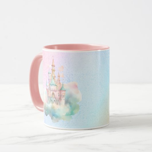 Mug Watercolor Castle Rainbow (Devant gauche)