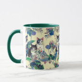 Mug Watercolor Cats in a Garden (Gauche)