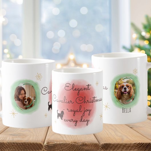 Mug Watercolor Christmas Cavalier – Elegant Festive