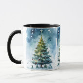 Mug Watercolor Christmas Tree Winter Wonderland Holida (Gauche)