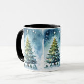 Mug Watercolor Christmas Tree Winter Wonderland Holida (Devant gauche)