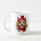 Mug Watercolor Christmas Yorkie Dog  (Gauche)