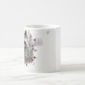 Mug Watercolor Cute Raccoon Spring Flowers (Centre)
