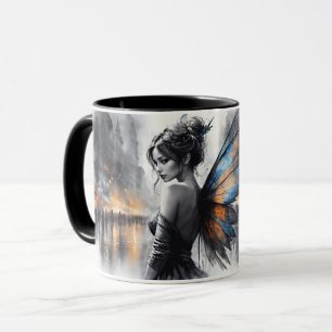 Mug Watercolor fairy fille twilight ville de nuit magi