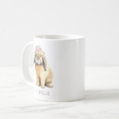 Mug Watercolor Floral Bunny Rabbit Personalized (Devant gauche)