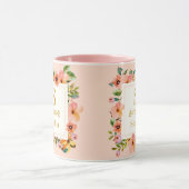Mug Watercolor Floral Monogram I Custom Gold Initial (Centre)