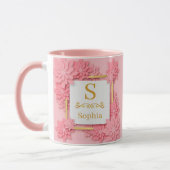 Mug Watercolor Floral Monogram I Custom Gold Initial (Gauche)