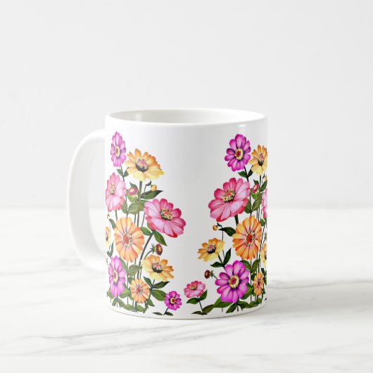 Mug Watercolor Flowers Design-34063 (Devant gauche)