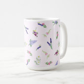 Mug Watercolor Flowers on Pale Pink Lacy Texture (Devant droit)
