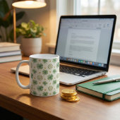 Mug Watercolor Four Leaf Clovers & Celtic Knots