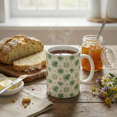 Mug Watercolor Four Leaf Clovers & Celtic Knots