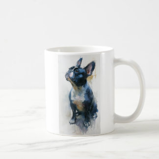 Mug Watercolor French bulldog sitting
